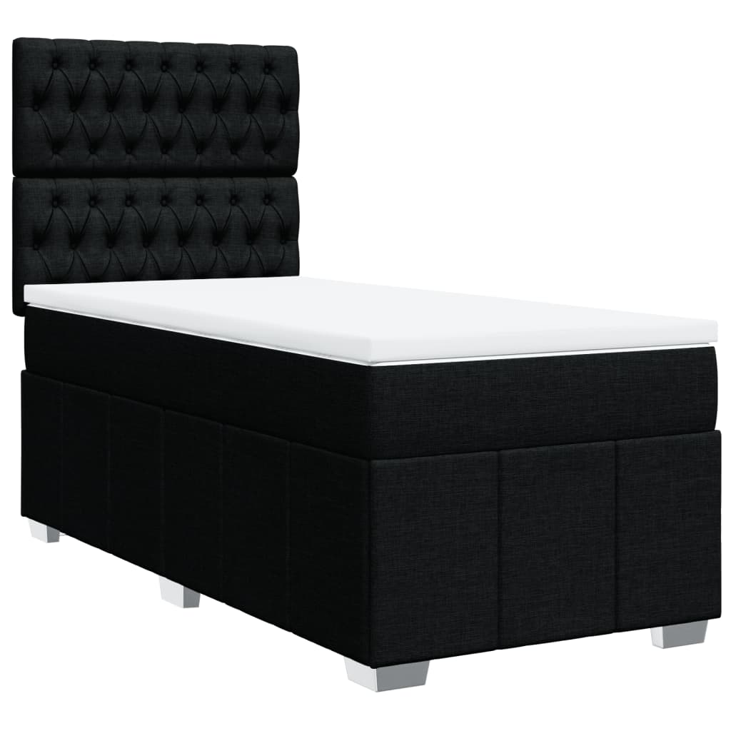 Box spring krevet s madracem crni 90x190 cm od tkanine