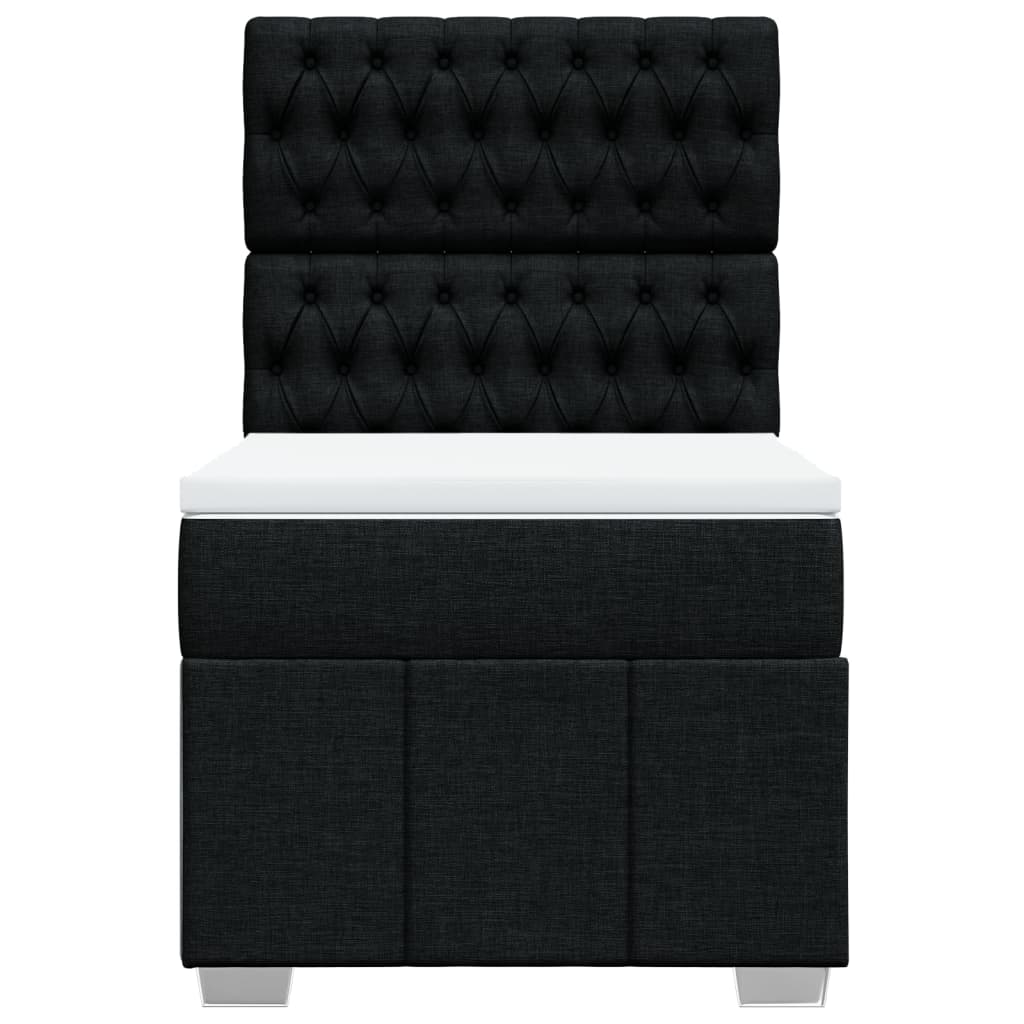 Box spring krevet s madracem crni 90x190 cm od tkanine