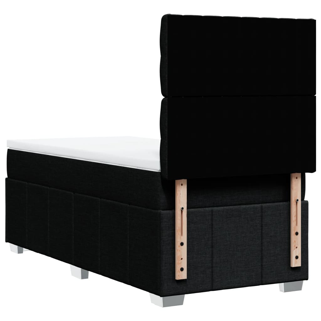 Box spring krevet s madracem crni 90x190 cm od tkanine