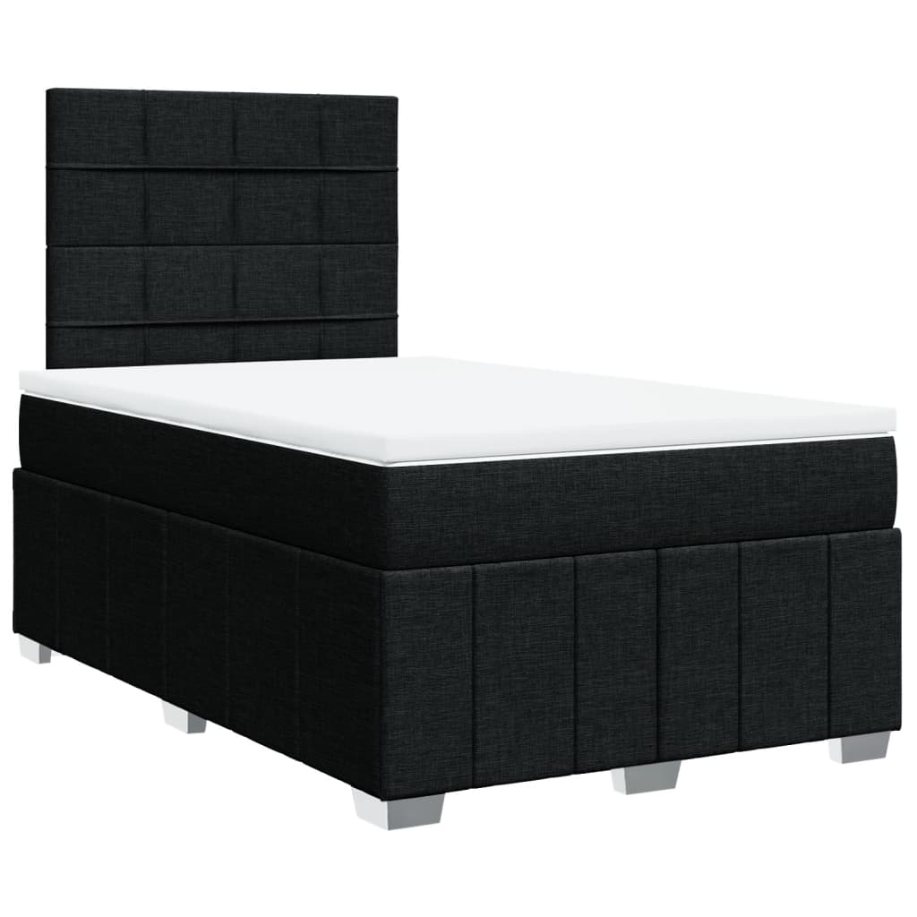 Krevet box spring s madracem crni 120 x 190 cm od tkanine