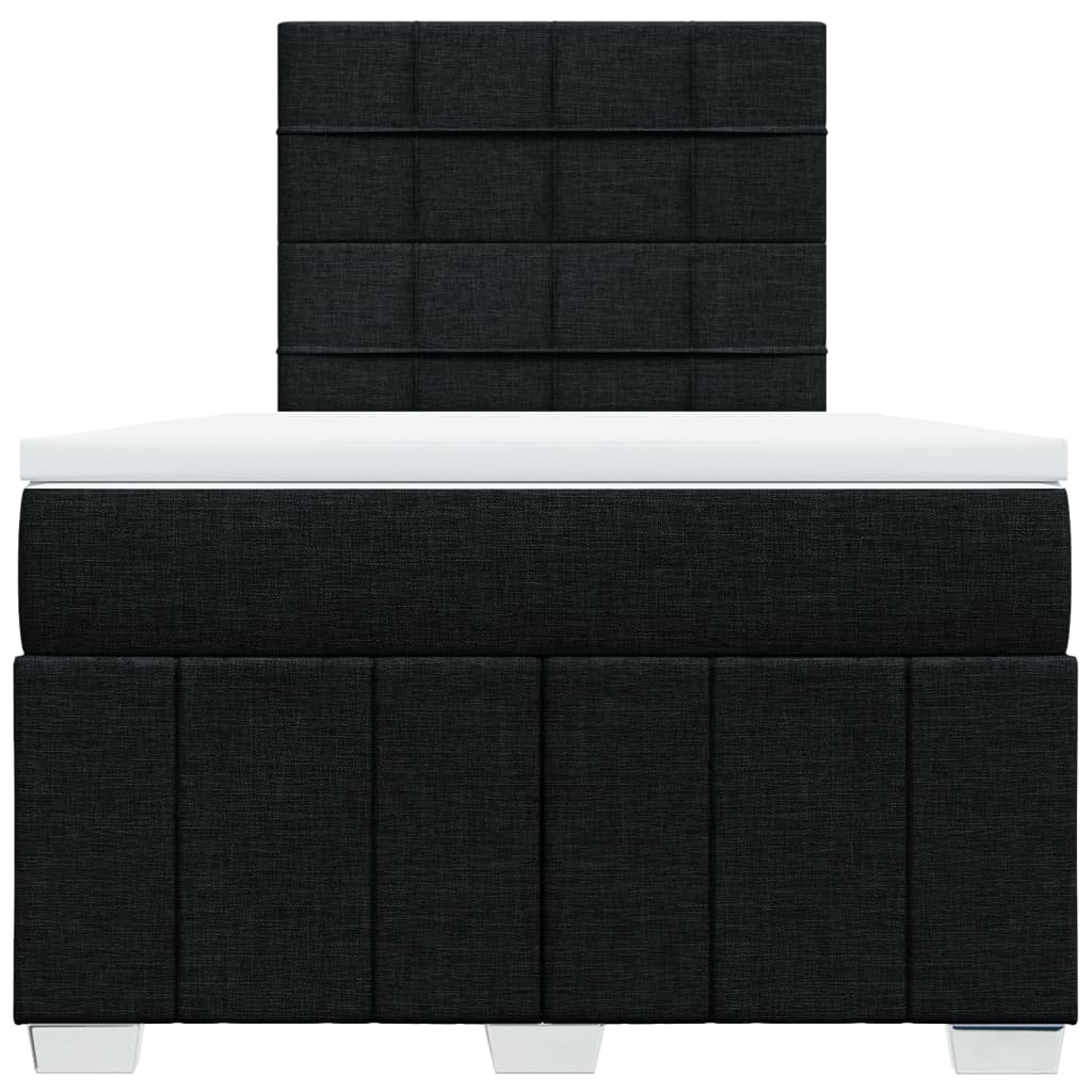 Krevet box spring s madracem crni 120 x 190 cm od tkanine