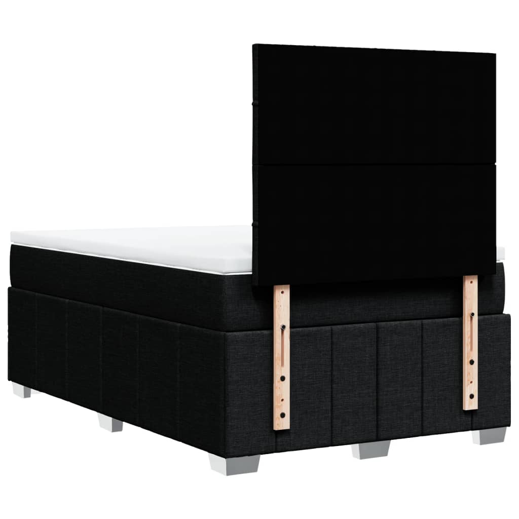 Krevet box spring s madracem crni 120 x 190 cm od tkanine