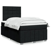 Krevet box spring s madracem crni 120 x 190 cm od tkanine