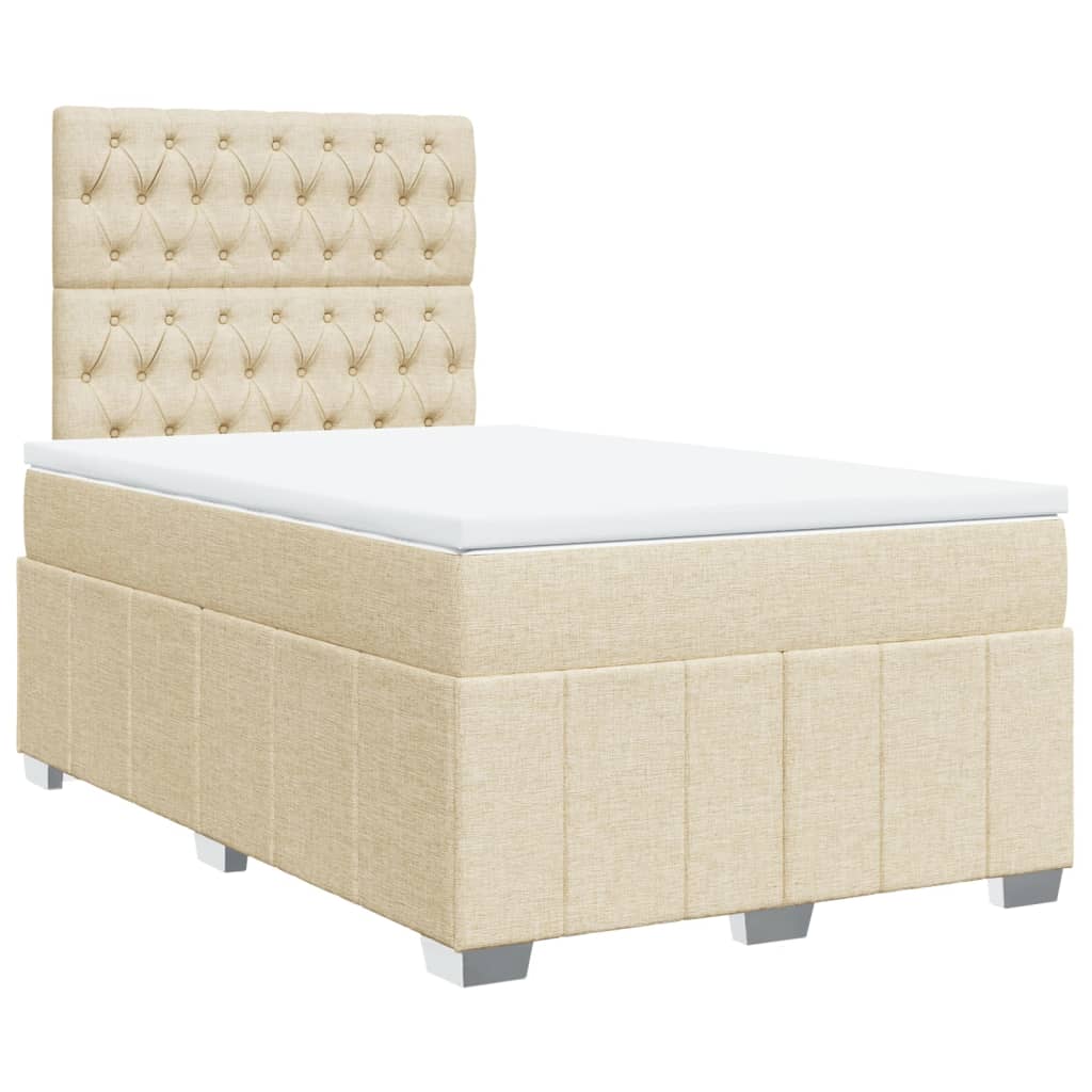 Krevet box spring s madracem krem 120 x 190 cm od tkanine