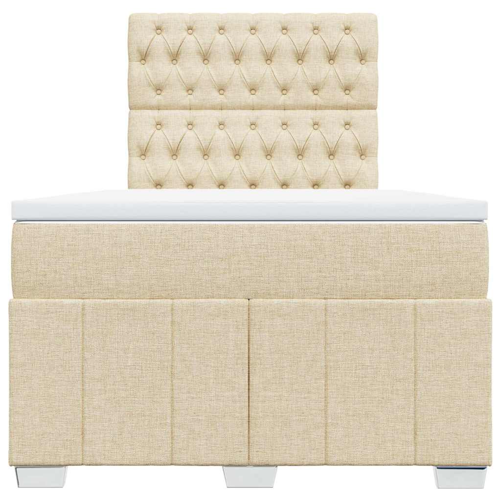 Krevet box spring s madracem krem 120 x 190 cm od tkanine
