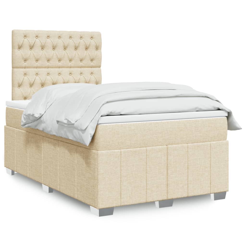 Krevet box spring s madracem krem 120 x 190 cm od tkanine