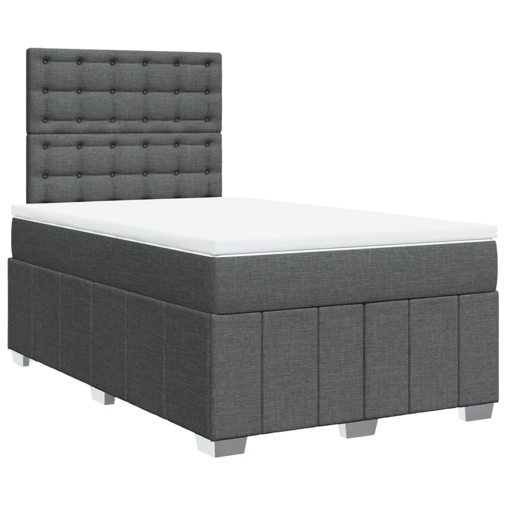 Krevet box spring s madracem tamnosivi 120 x 190 cm tkanina