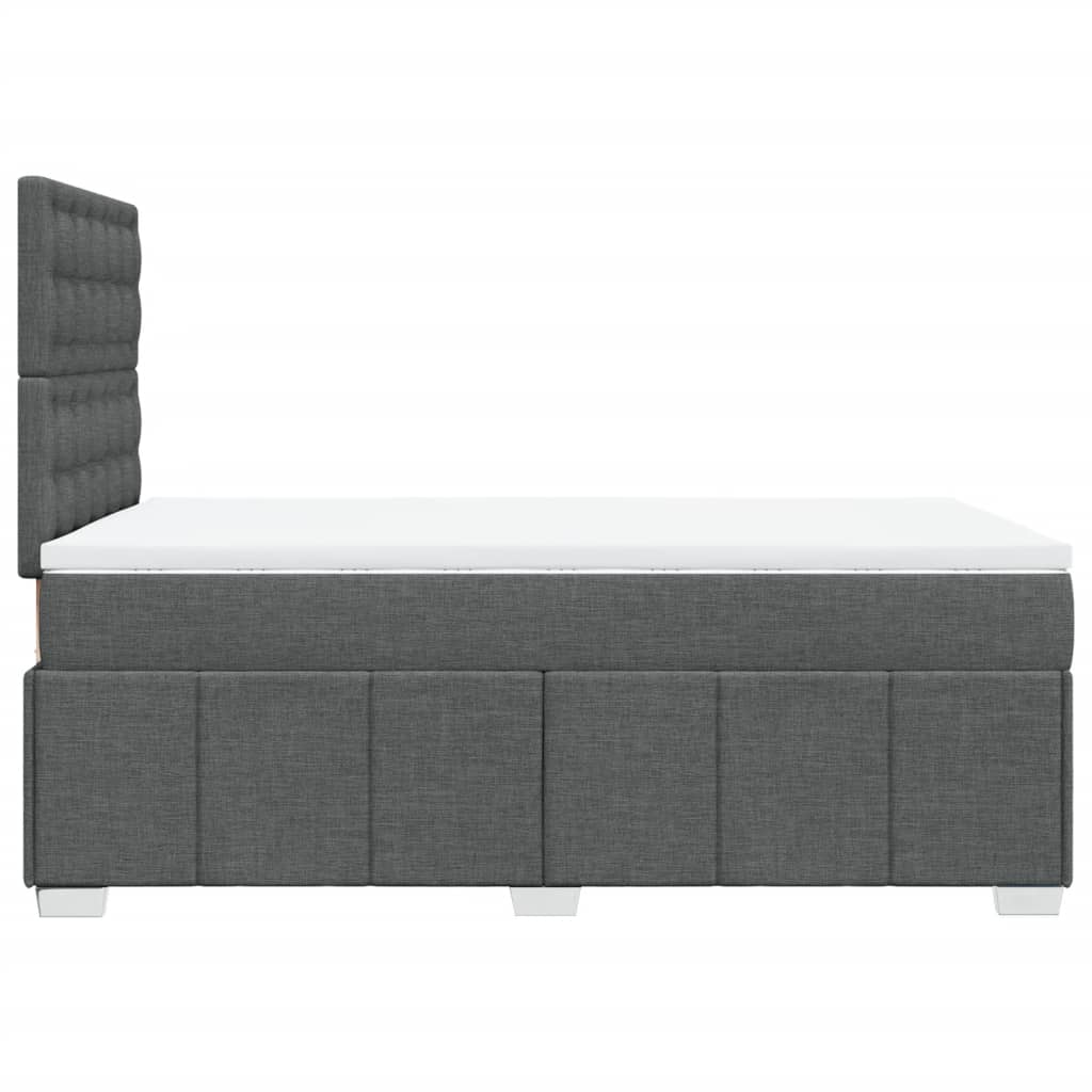 Krevet box spring s madracem tamnosivi 120 x 190 cm tkanina