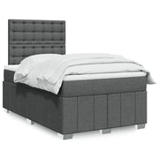 Krevet box spring s madracem tamnosivi 120 x 190 cm tkanina