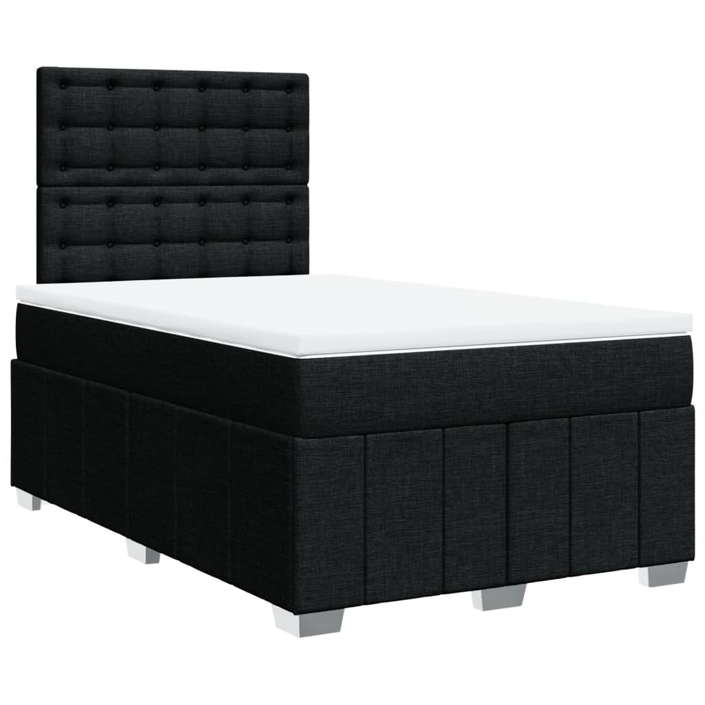 Krevet box spring s madracem crni 120 x 190 cm od tkanine