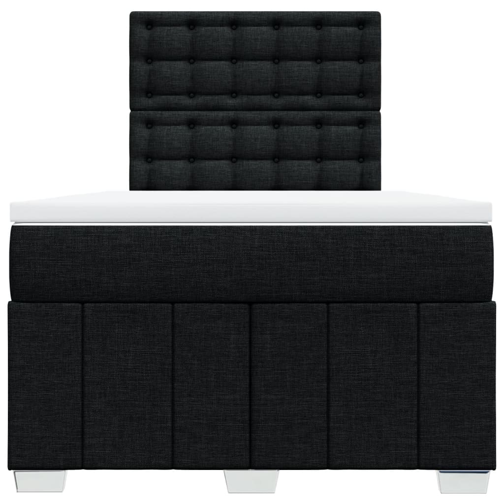 Krevet box spring s madracem crni 120 x 190 cm od tkanine