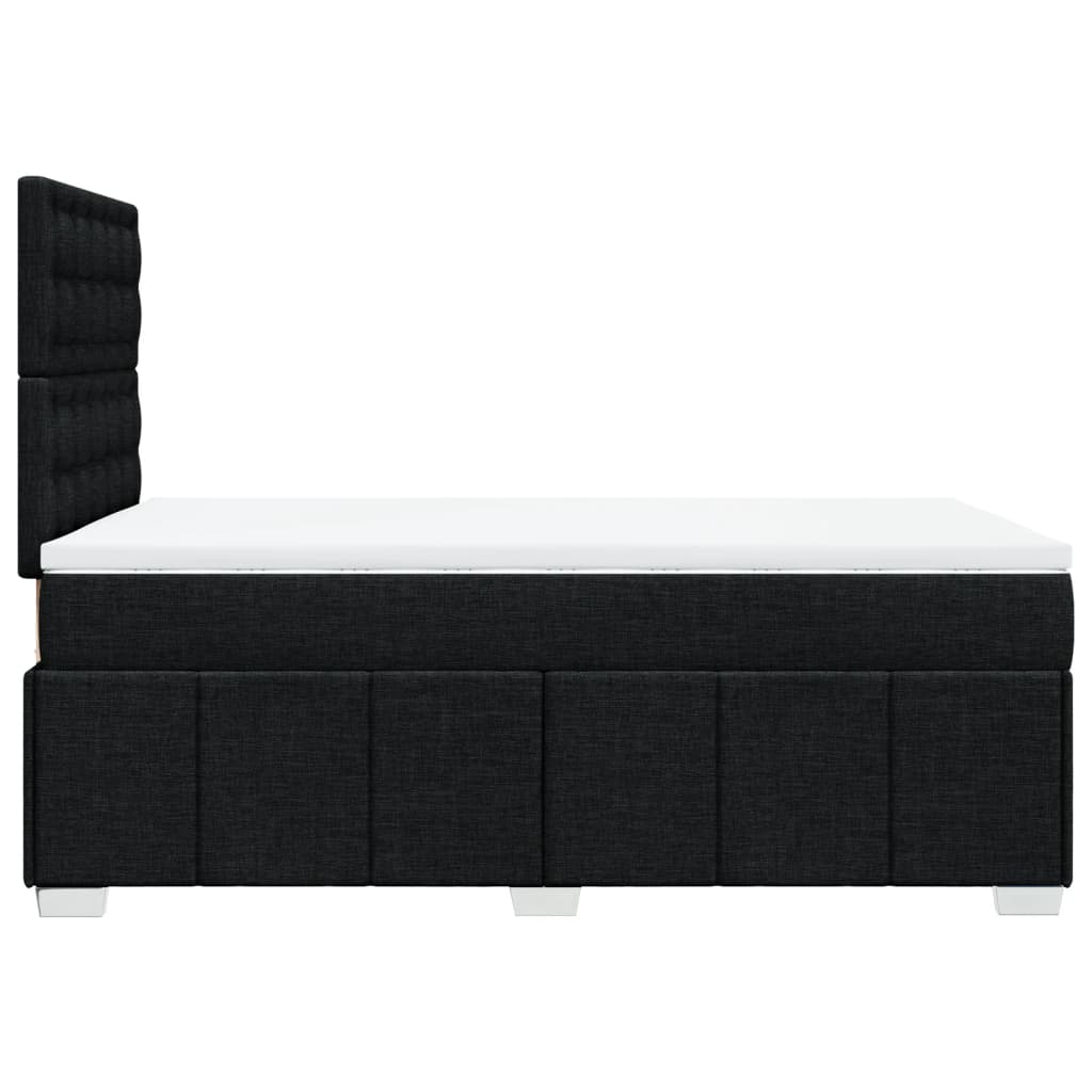 Krevet box spring s madracem crni 120 x 190 cm od tkanine