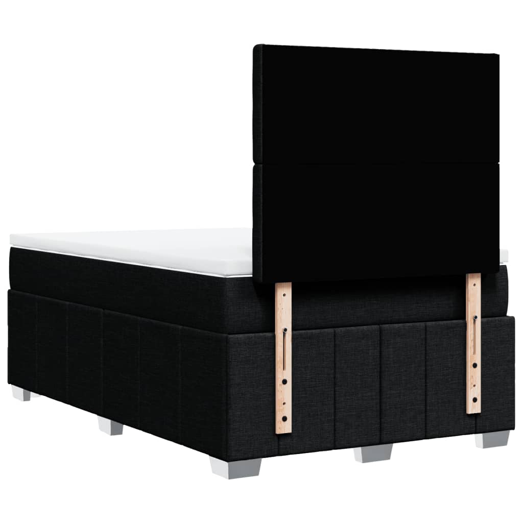 Krevet box spring s madracem crni 120 x 190 cm od tkanine