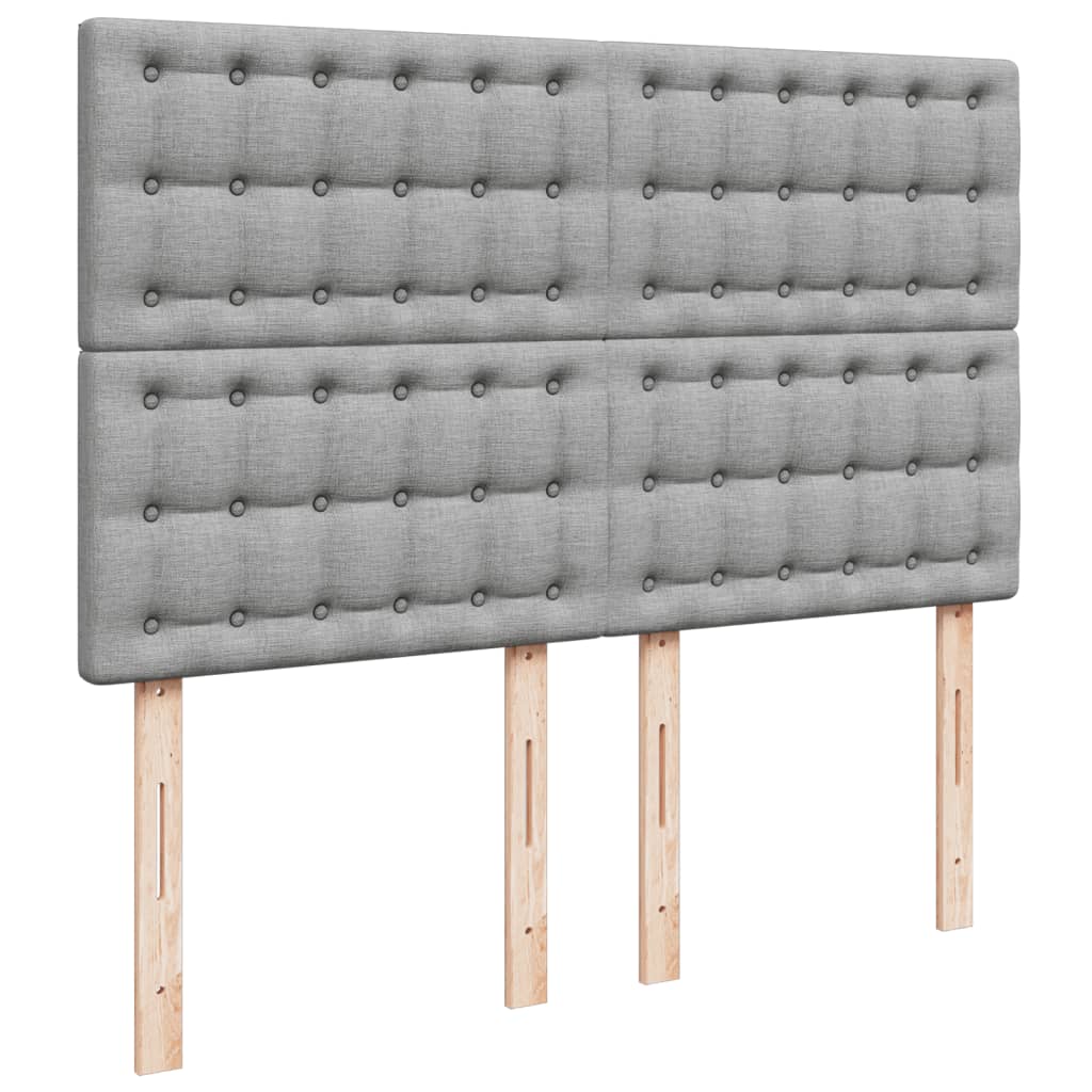 Krevet s oprugama i madracem svjetlosivi 140x190 cm od tkanine