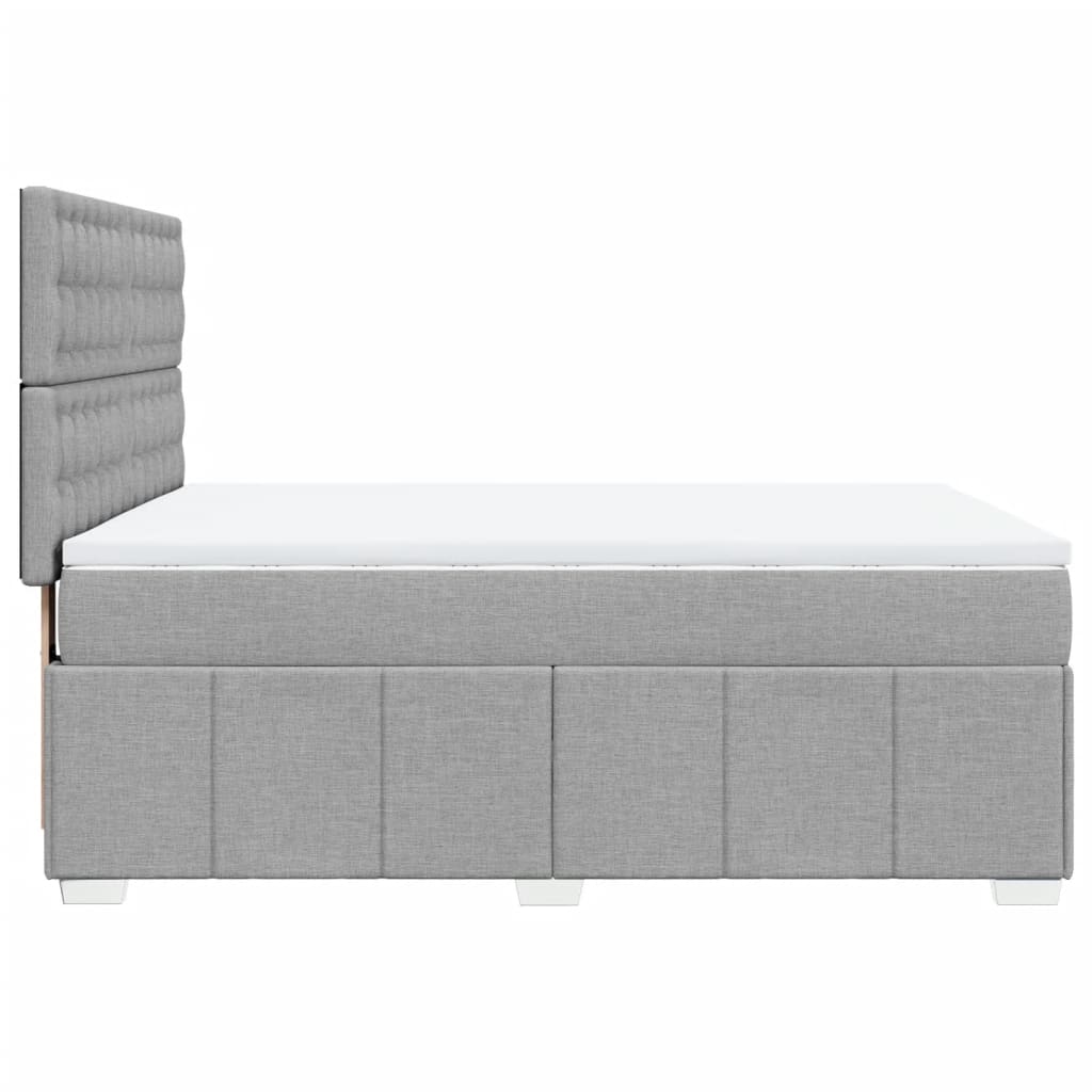 Krevet box spring s madracem svjetlosivi 140x200 cm od tkanine