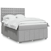 Krevet box spring s madracem svjetlosivi 140x200 cm od tkanine