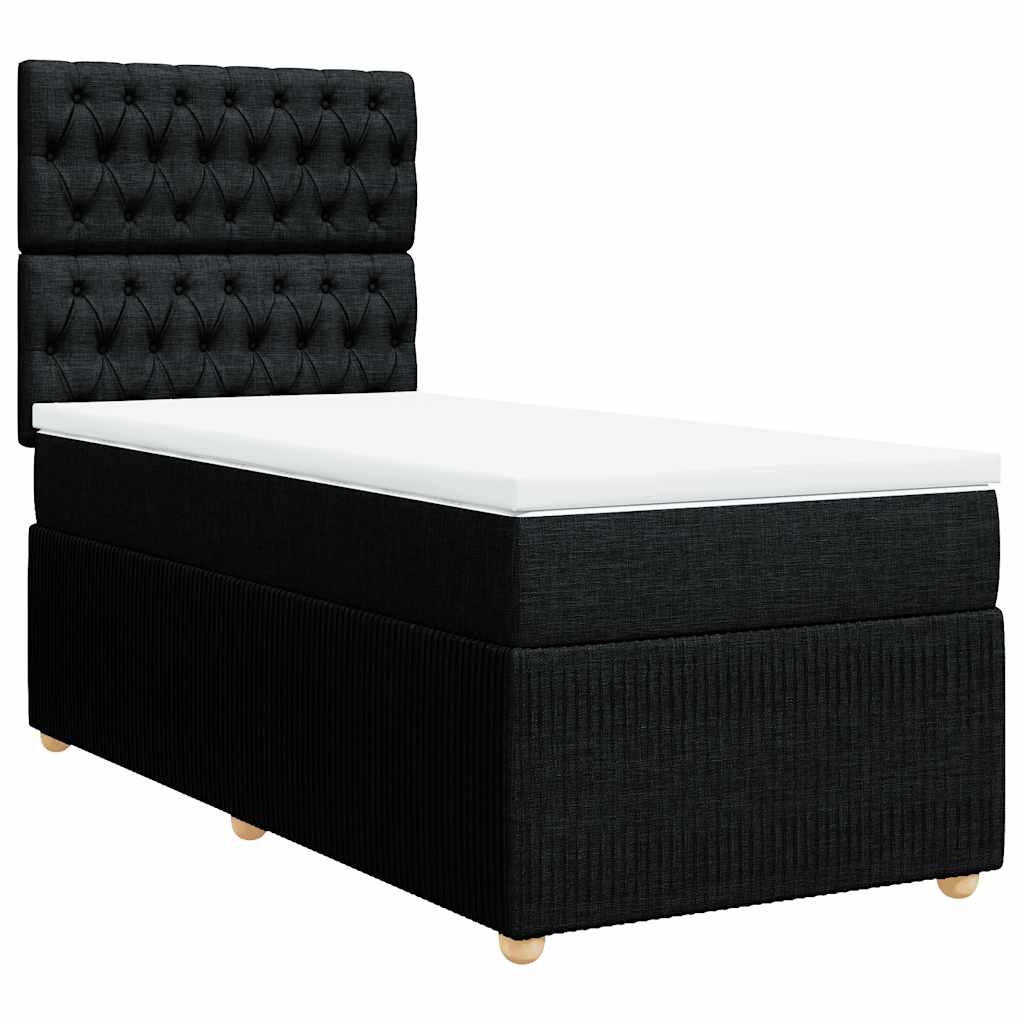 Box spring krevet s madracem crni 80 x 200 cm od tkanine