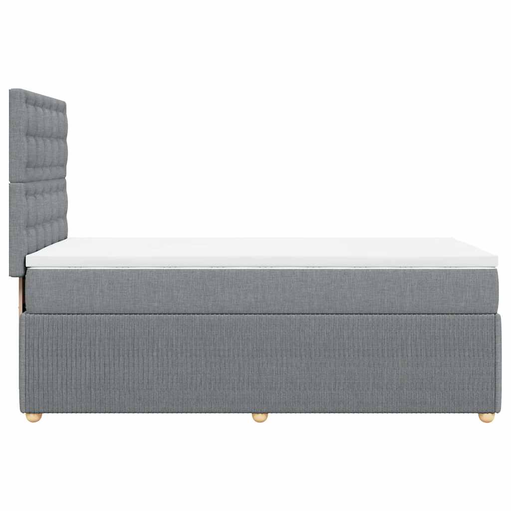 Box spring krevet s madracem svjetlosivi 90x190 cm od tkanine