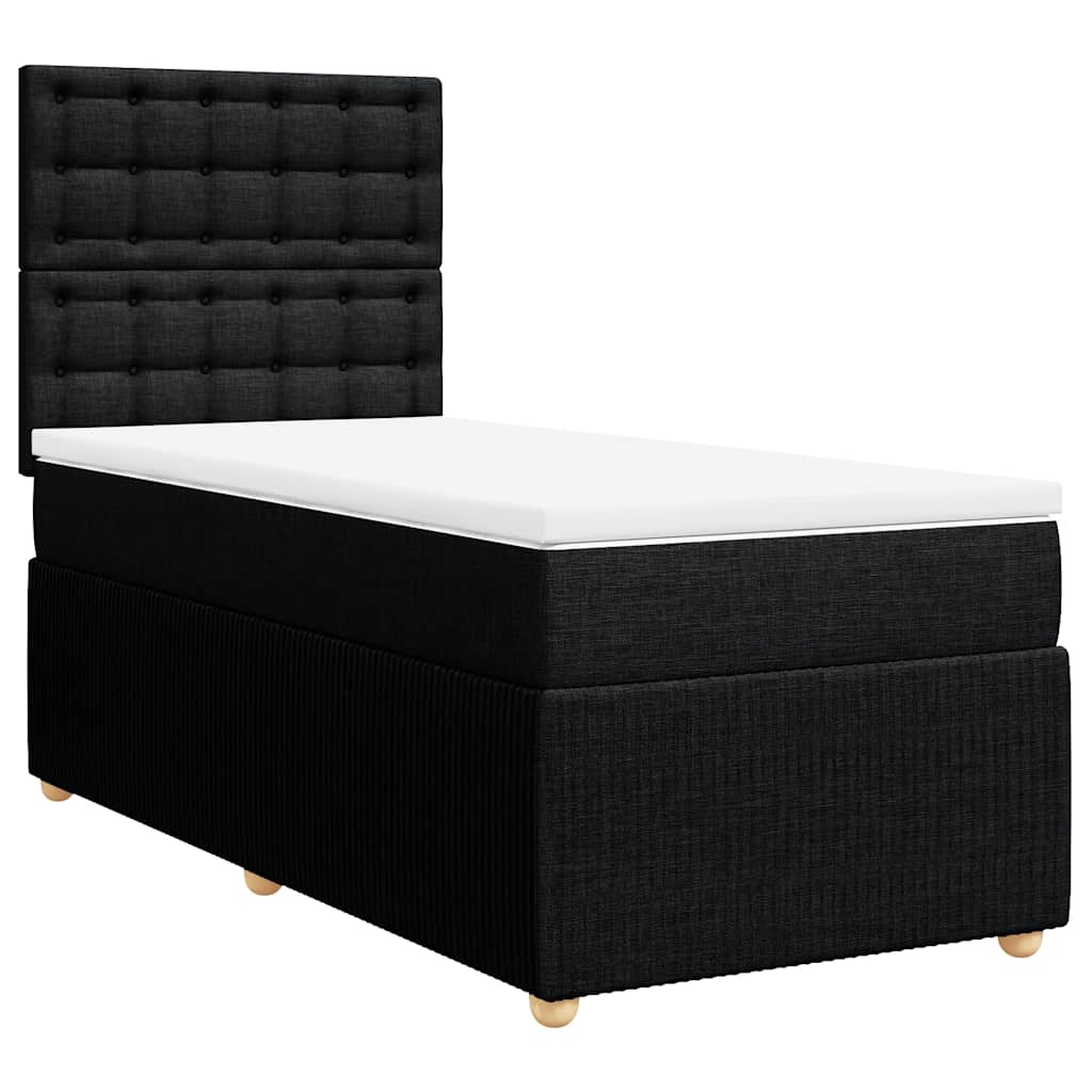 Box spring krevet s madracem crni 90x190 cm od tkanine