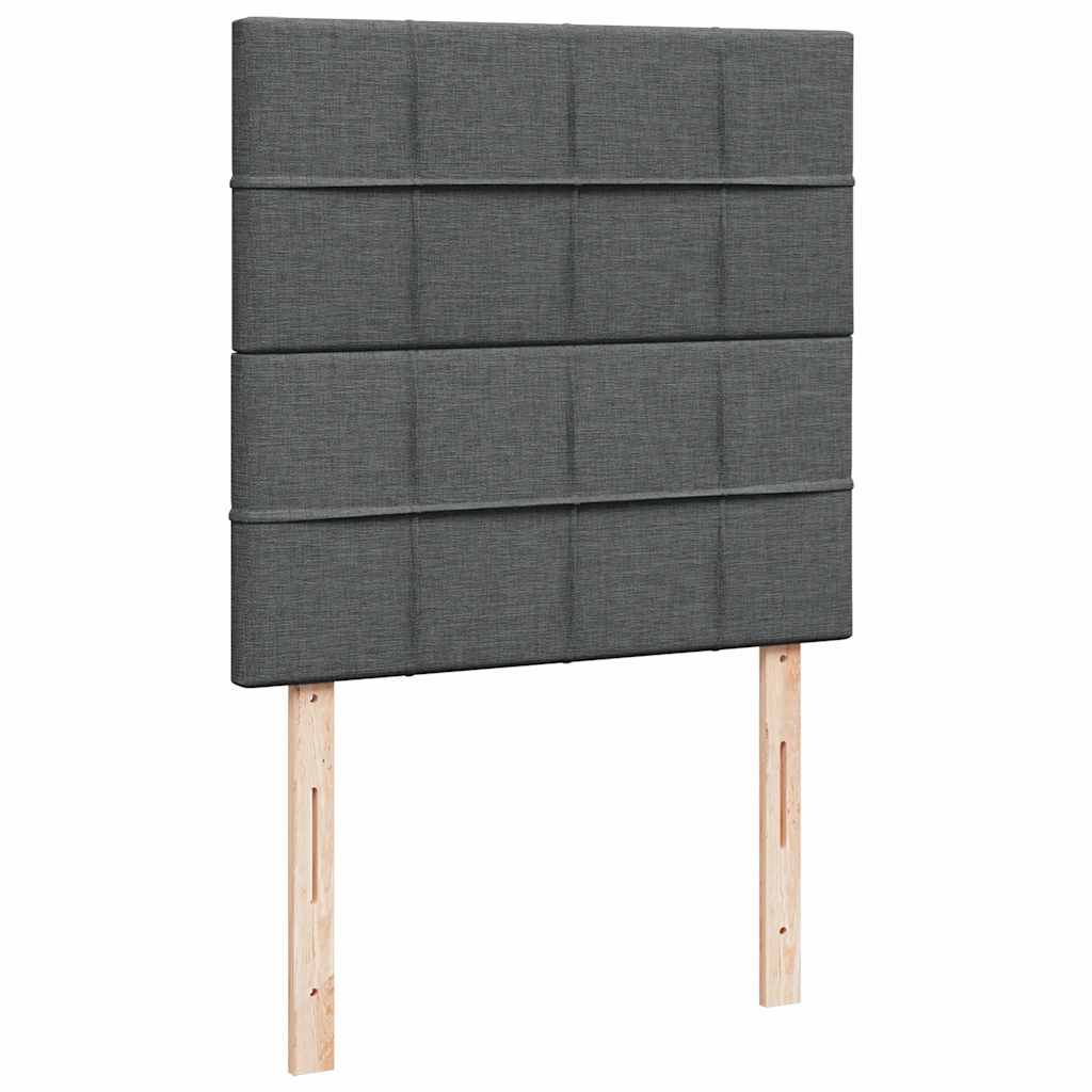 Krevet s oprugama i madracem tamnosivi 90x200 cm od tkanine