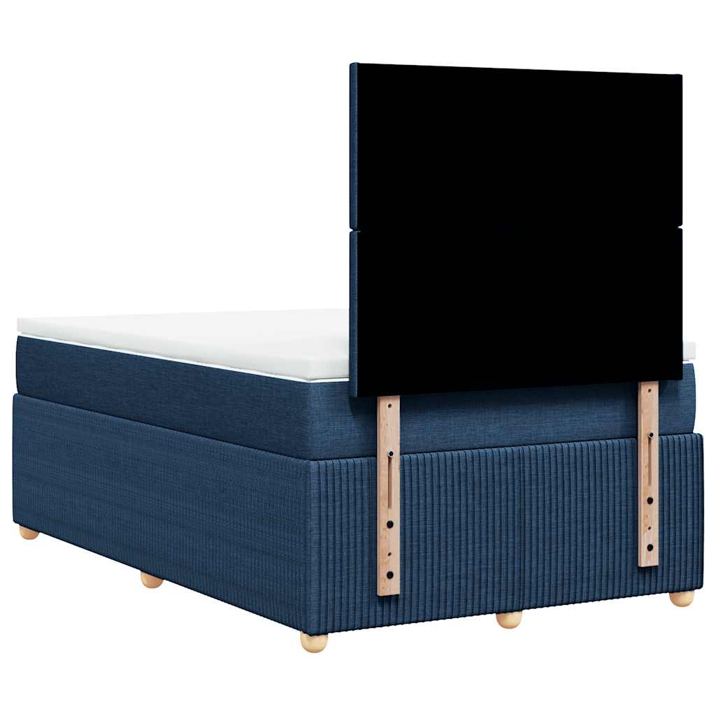 Krevet s oprugama i madracem plavi 120 x 190 cm od tkanine