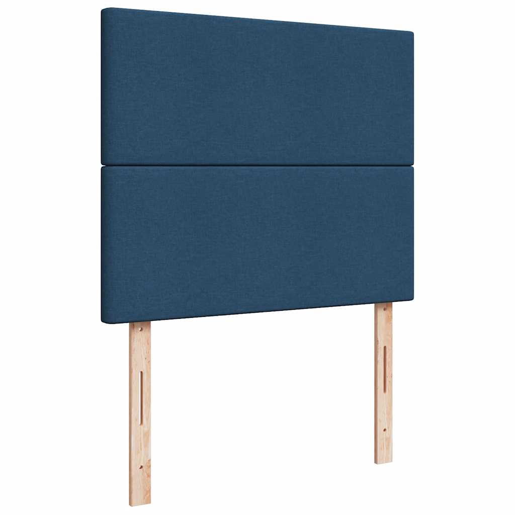Krevet s oprugama i madracem plavi 120 x 190 cm od tkanine