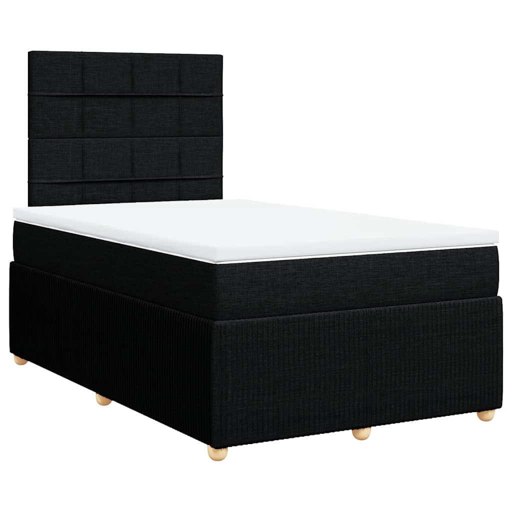 Krevet box spring s madracem crni 120 x 190 cm od tkanine