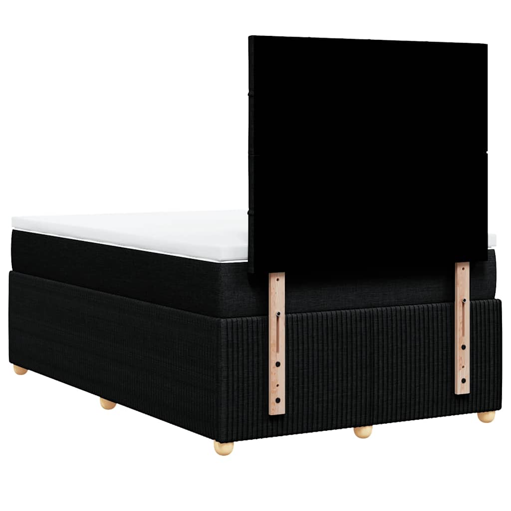 Krevet box spring s madracem crni 120 x 190 cm od tkanine