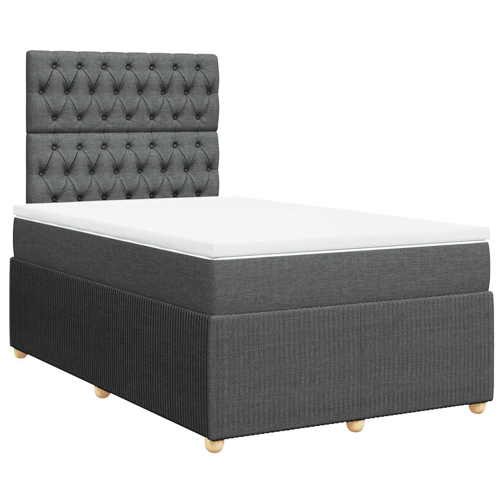 Krevet box spring s madracem tamnosivi 120 x 190 cm tkanina