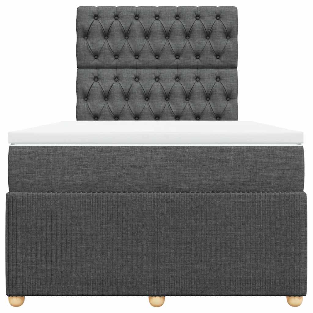 Krevet box spring s madracem tamnosivi 120 x 190 cm tkanina