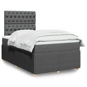Krevet box spring s madracem tamnosivi 120 x 190 cm tkanina