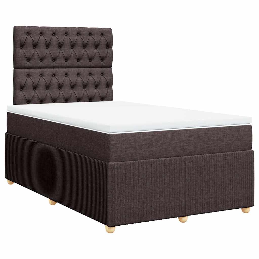 Krevet box spring s madracem tamnosmeđi 120 x 190 cm od tkanine