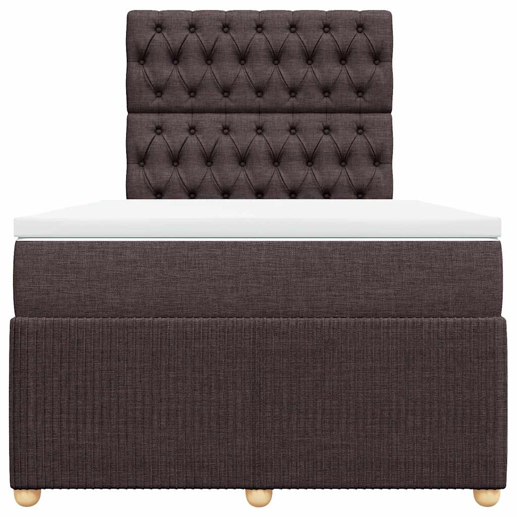 Krevet box spring s madracem tamnosmeđi 120 x 190 cm od tkanine
