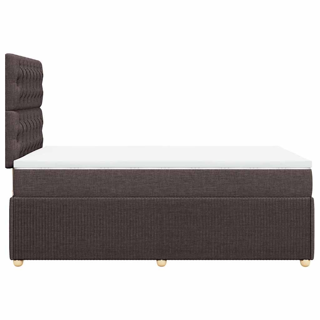 Krevet box spring s madracem tamnosmeđi 120 x 190 cm od tkanine