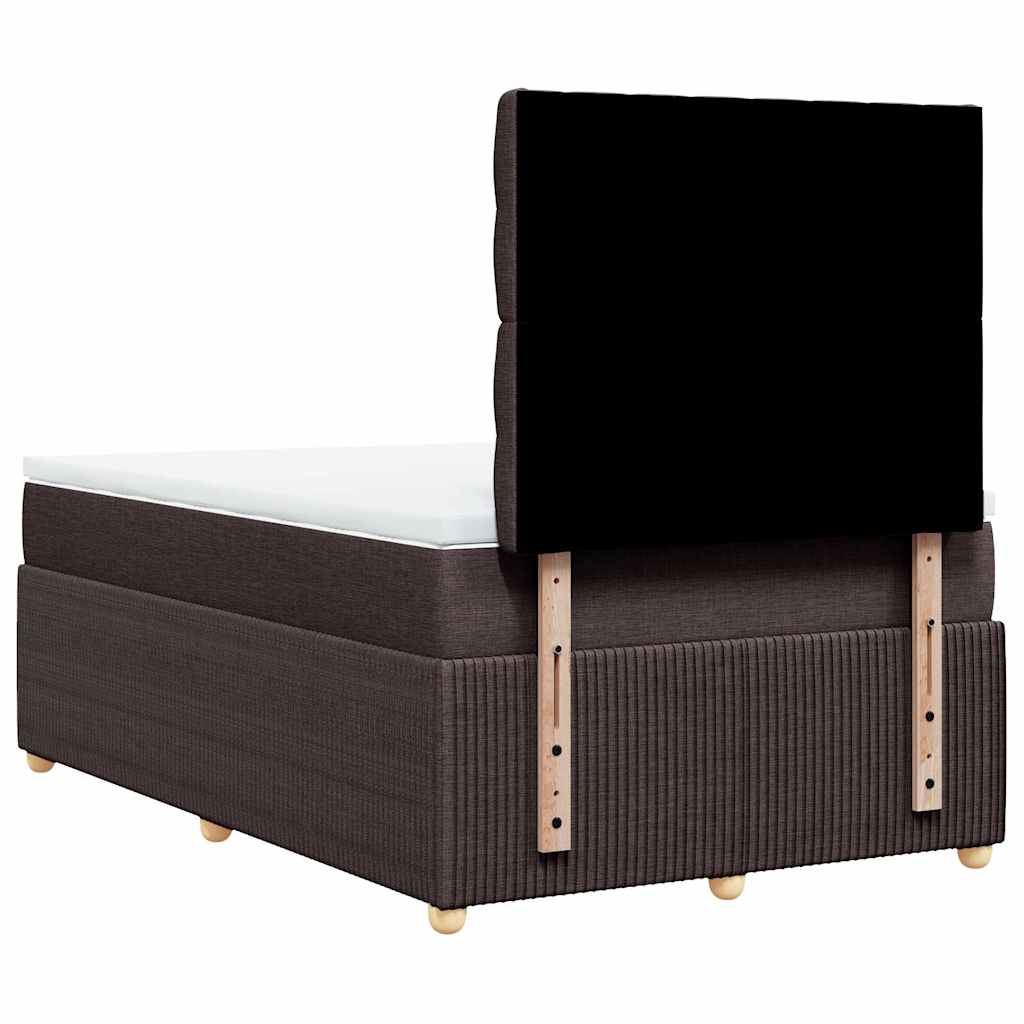 Krevet box spring s madracem tamnosmeđi 120 x 190 cm od tkanine