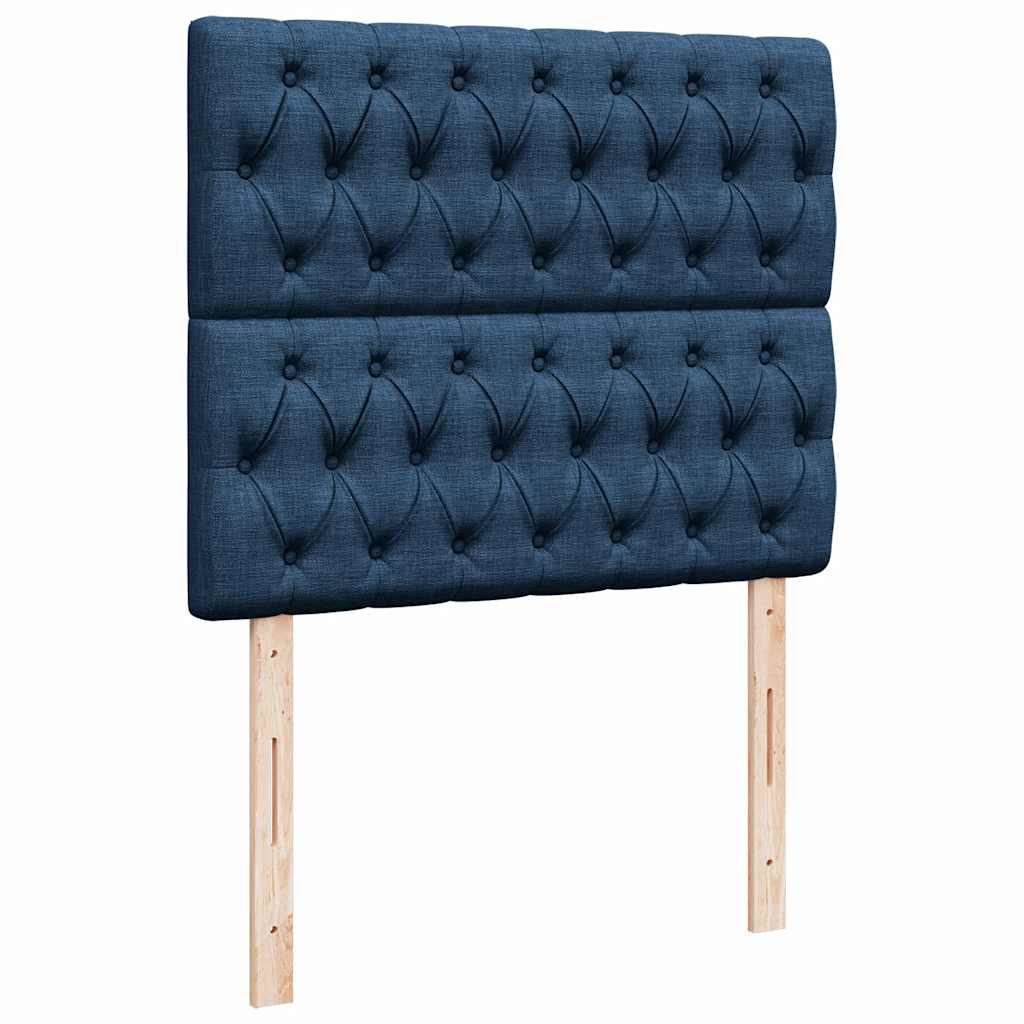 Krevet s oprugama i madracem plavi 120 x 190 cm od tkanine