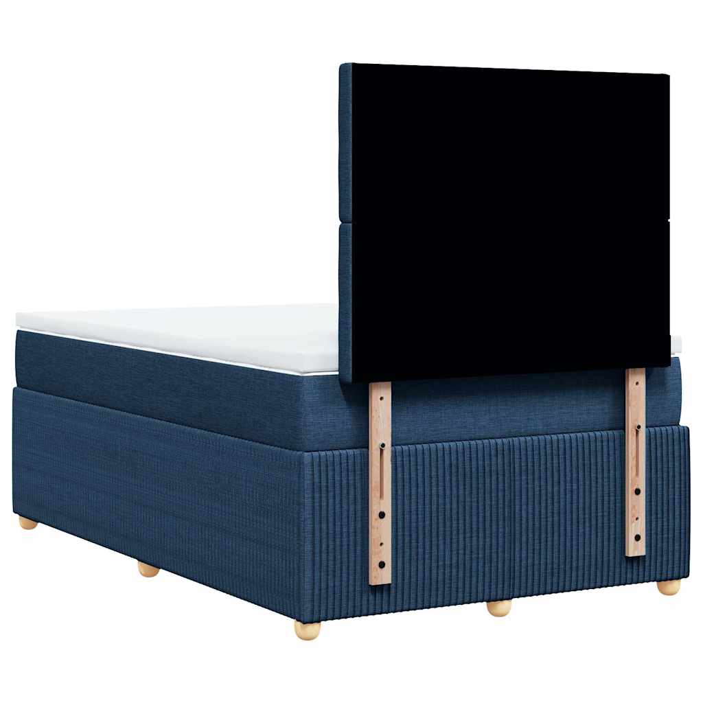 Krevet s oprugama i madracem plavi 120 x 190 cm od tkanine