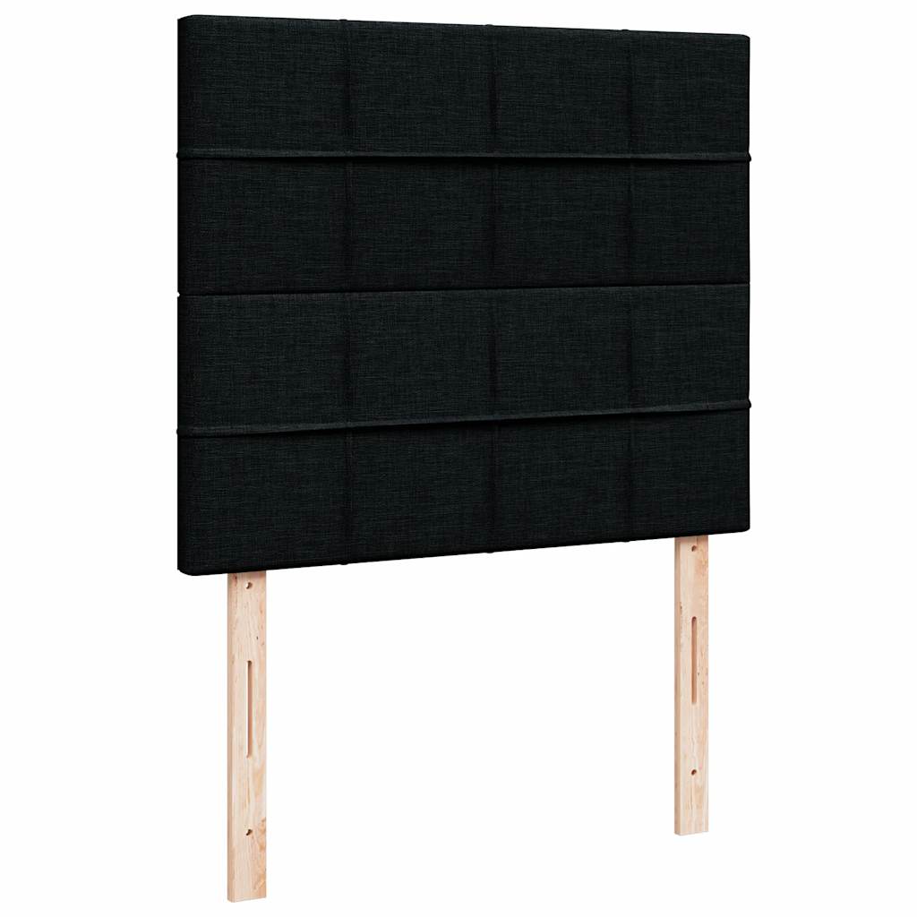 Krevet s oprugama i madracem crni 120 x 200cm od tkanine