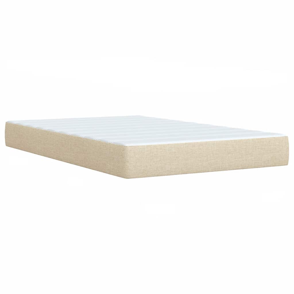 Krevet s oprugama i madracem krem 120 x 200 cm od tkanine
