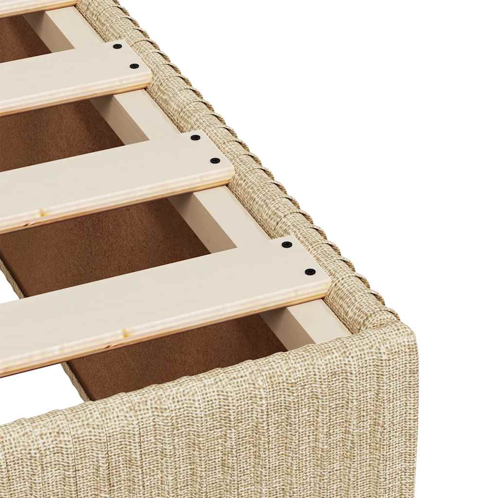 Krevet s oprugama i madracem krem 120 x 200 cm od tkanine