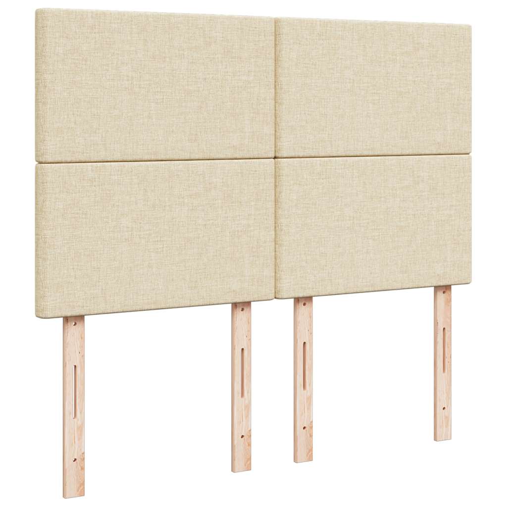 Krevet s oprugama i madracem krem 140 x 190 cm od tkanine