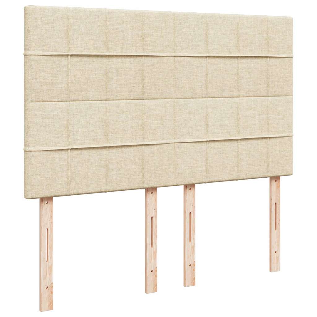 Krevet s oprugama i madracem krem 140x200 cm od tkanine