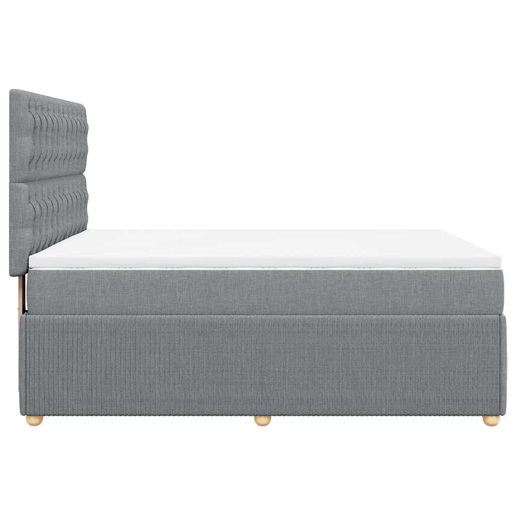 Krevet box spring s madracem svjetlosivi 140x200 cm od tkanine