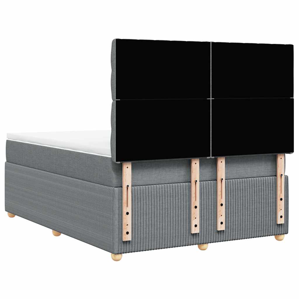 Krevet box spring s madracem svjetlosivi 140x200 cm od tkanine