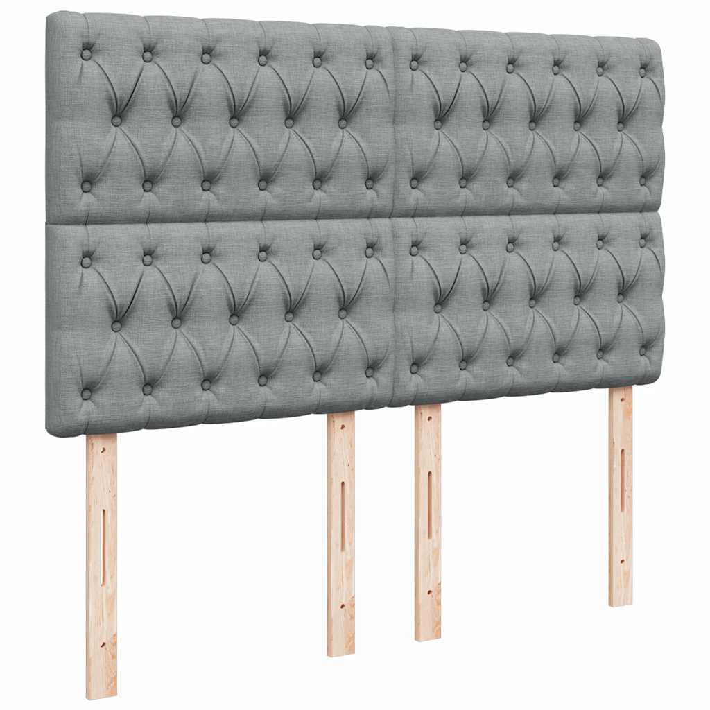 Krevet box spring s madracem svjetlosivi 140x200 cm od tkanine