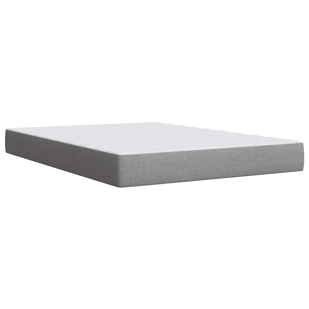 Krevet box spring s madracem svjetlosivi 140x200 cm od tkanine