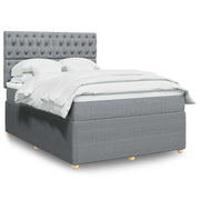Krevet box spring s madracem svjetlosivi 140x200 cm od tkanine