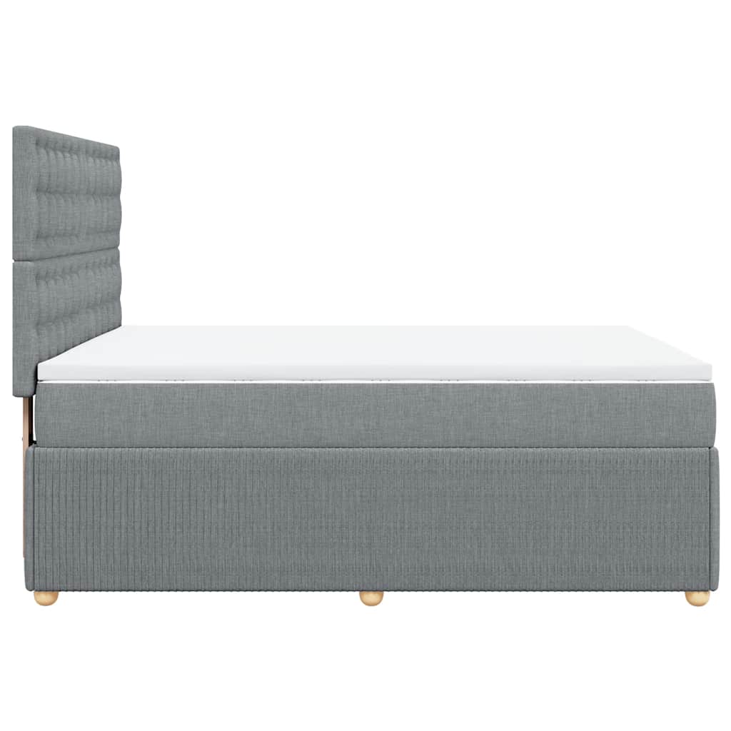 Krevet box spring s madracem svjetlosivi 140x200 cm od tkanine