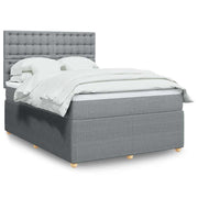 Krevet box spring s madracem svjetlosivi 140x200 cm od tkanine