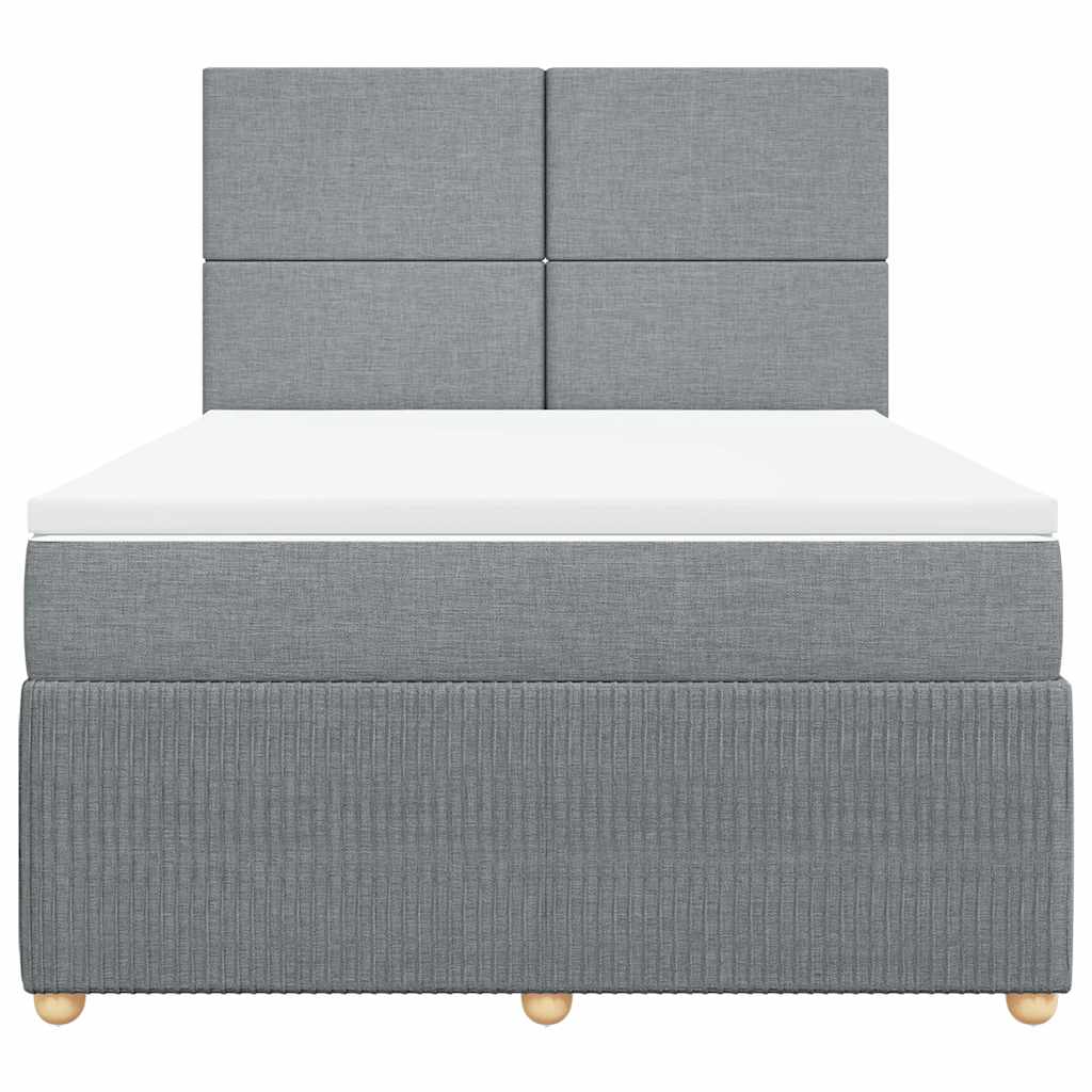 Krevet box spring s madracem svjetlosiva 160x200 cm tkanina